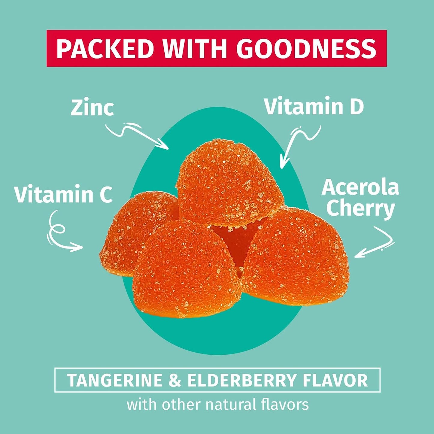 TEJA Immune Support Gummies for Teens – Daily Immune Multivitamin with Vitamin C, D, Zinc & Acerola (2-Pack, 60 Gummies) - görsel 6