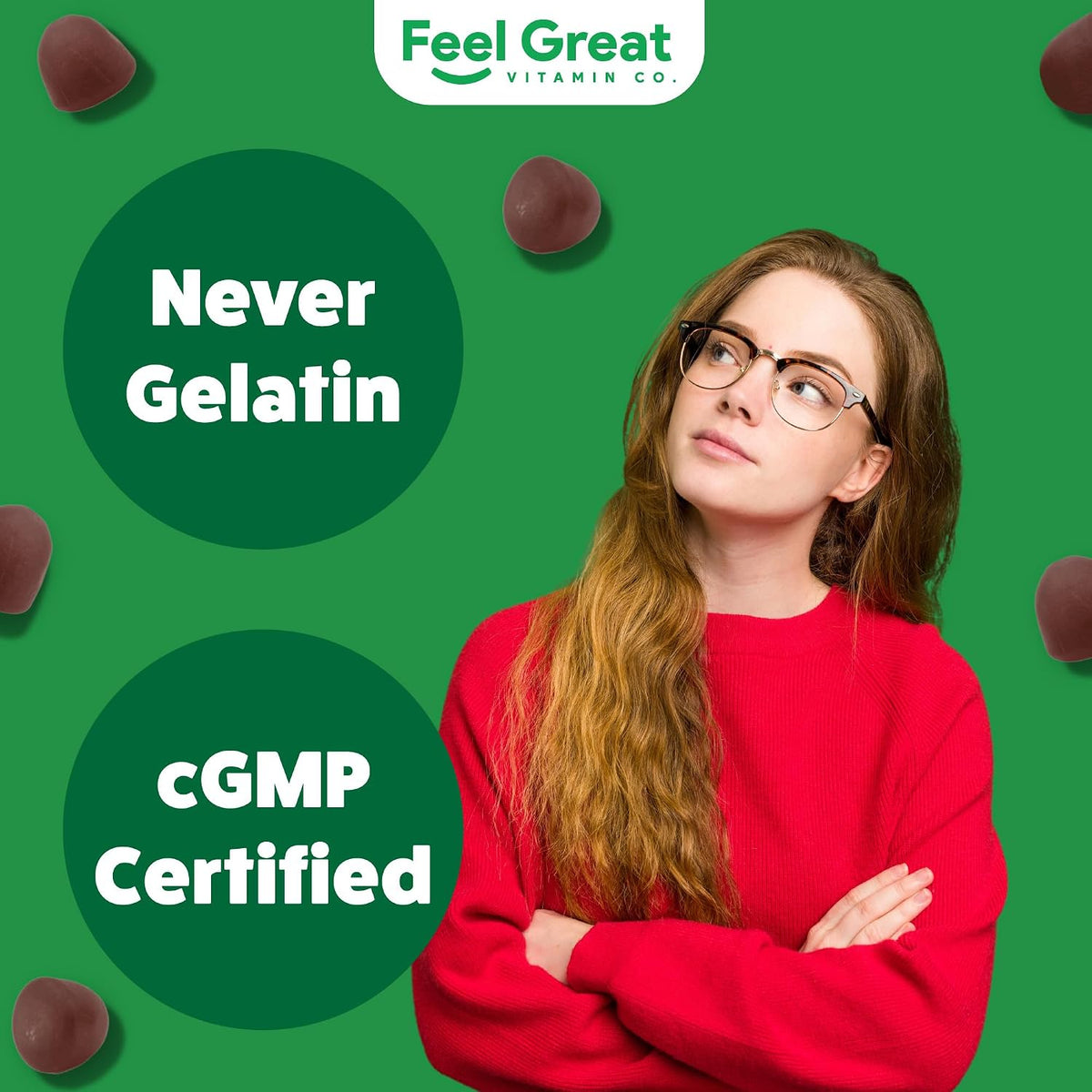 Feel Great Super Green Gummies Teen Vitamins - Vegan Veggie Gummy Multivitamin for Teenagers - 60 Count - görsel 7