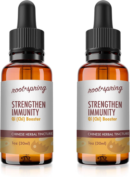 Strengthen Immunity - Qi (Chi) Booster - Herbal Tincture (Liquid Extract) Concentrate with Dropper - Natural TCM Herb Blend Traditional Supplement 30 ml (Pack of 2)