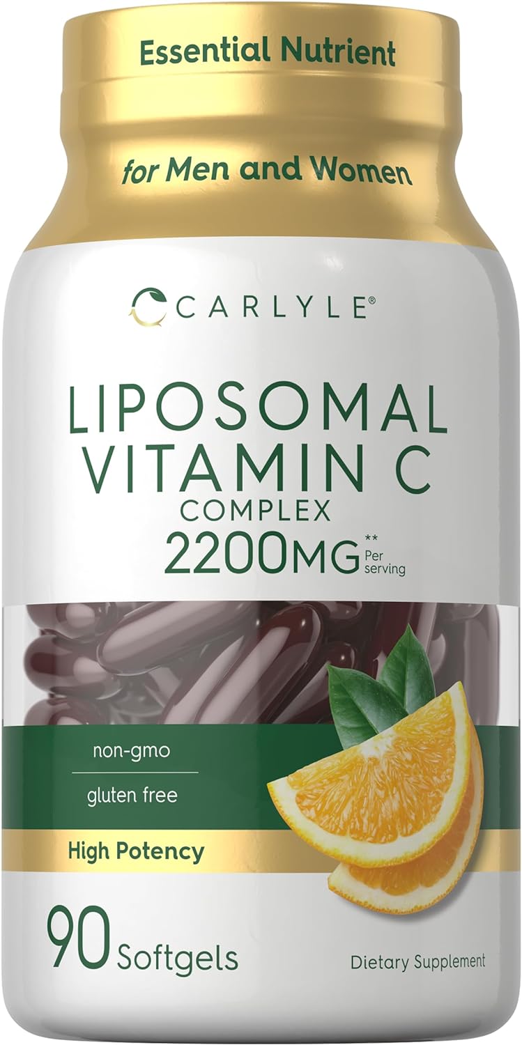 Carlyle Liposomal Vitamin C | 2200mg | 90 Soft gel capsule Capsules | High Potency Complex Supplement | Non-GM, Gluten-free - görsel 1