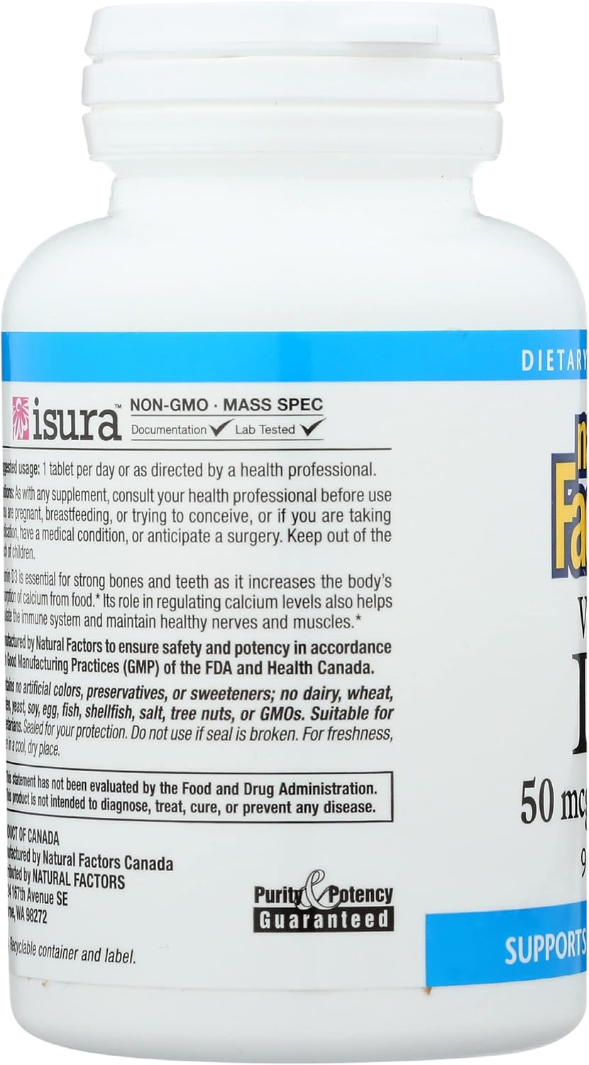 Natural Factors Vitamin D3 2000 IU for Bone Health, 90 Tablets - görsel 5