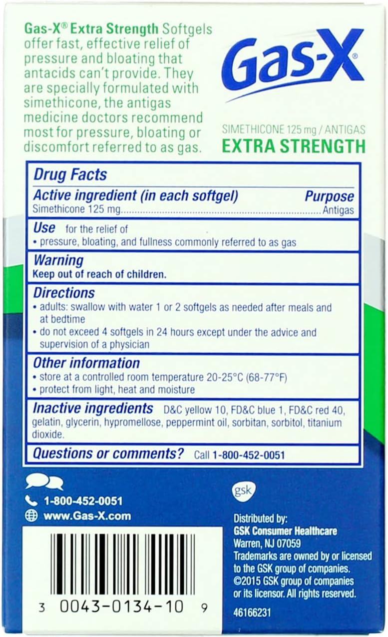 Novartis Gas-X Extra Strength Anti-Wind - 10 Softgels - görsel 2