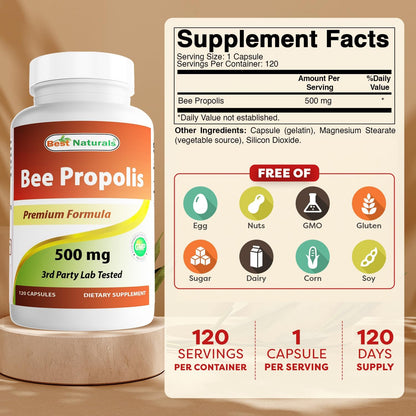 Best Naturals Bee Propolis 500 mg 120 Capsules
