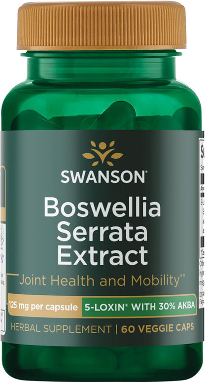 Swanson Boswellia Serrata Extract – Herbal Supplement for Joint Support, Mobility & Flexibility* – 5-LOXIN Standardised – Non-GMO – 60 Vegetarian Capsules