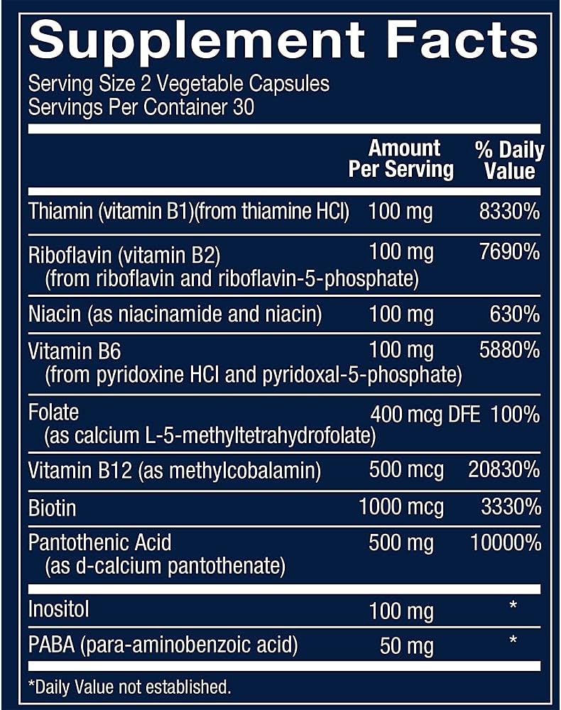 Vthrive Bioactive B-Complex Food Supplement – Active Coenzymes for Energy & Metabolism, 60 Capsules - görsel 2