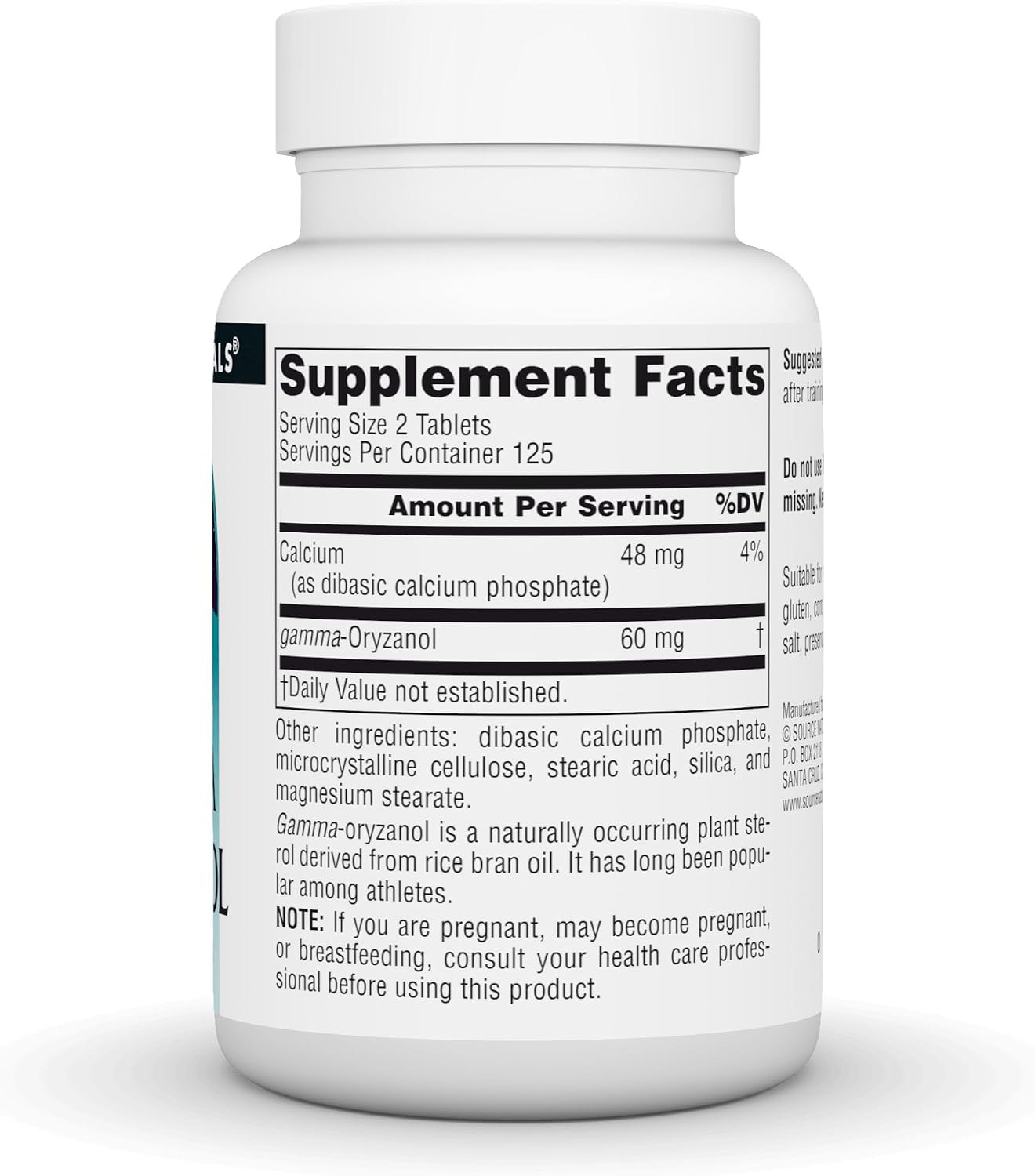 Source Naturals Gamma Oryzanol 30 mg - 250 Vegetarian Tablets - görsel 3
