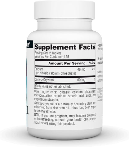 Source Naturals Gamma Oryzanol 30 mg - 250 Vegetarian Tablets