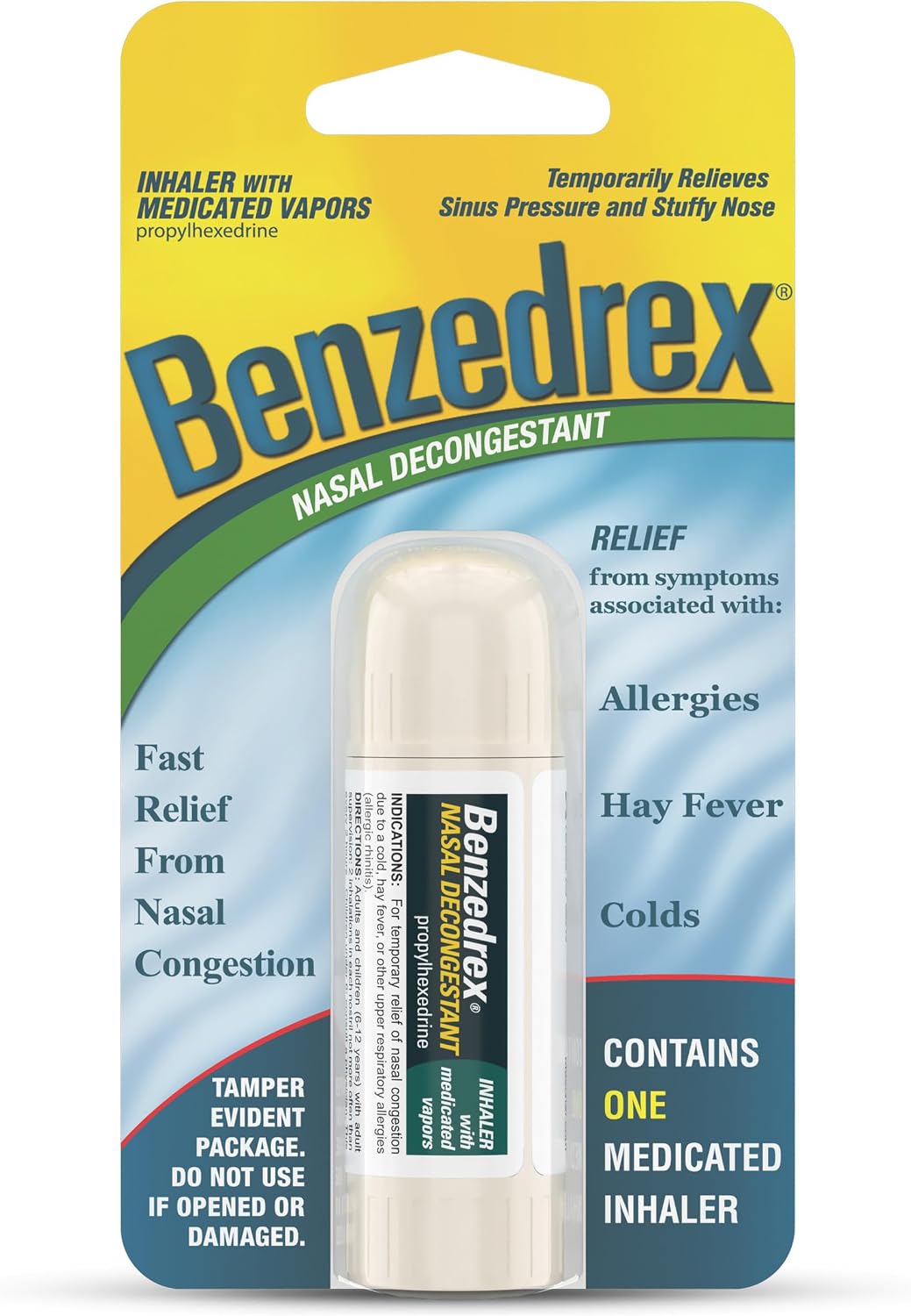 Benzedrex Nasal Decongestant Inhaler – Medicated Vapour Relief for Sinus Pressure, Nasal Congestion, Allergies, Hay Fever & Colds - Pack of 6 - görsel 2