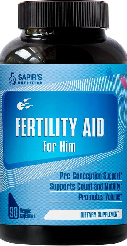 Semen Volume Booster & Male Fertility Supplement - Pre-Conception for Him, Sperm Health, Count, Motility & Strength with Maca, L-Arginine, Zinc, Folic Acid Prenatal Multivitamins