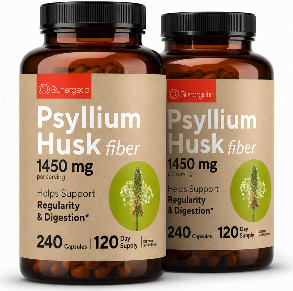 Premium Psyllium Husk Fibre Supplement - 1450mg, 240 Capsules - görsel 9