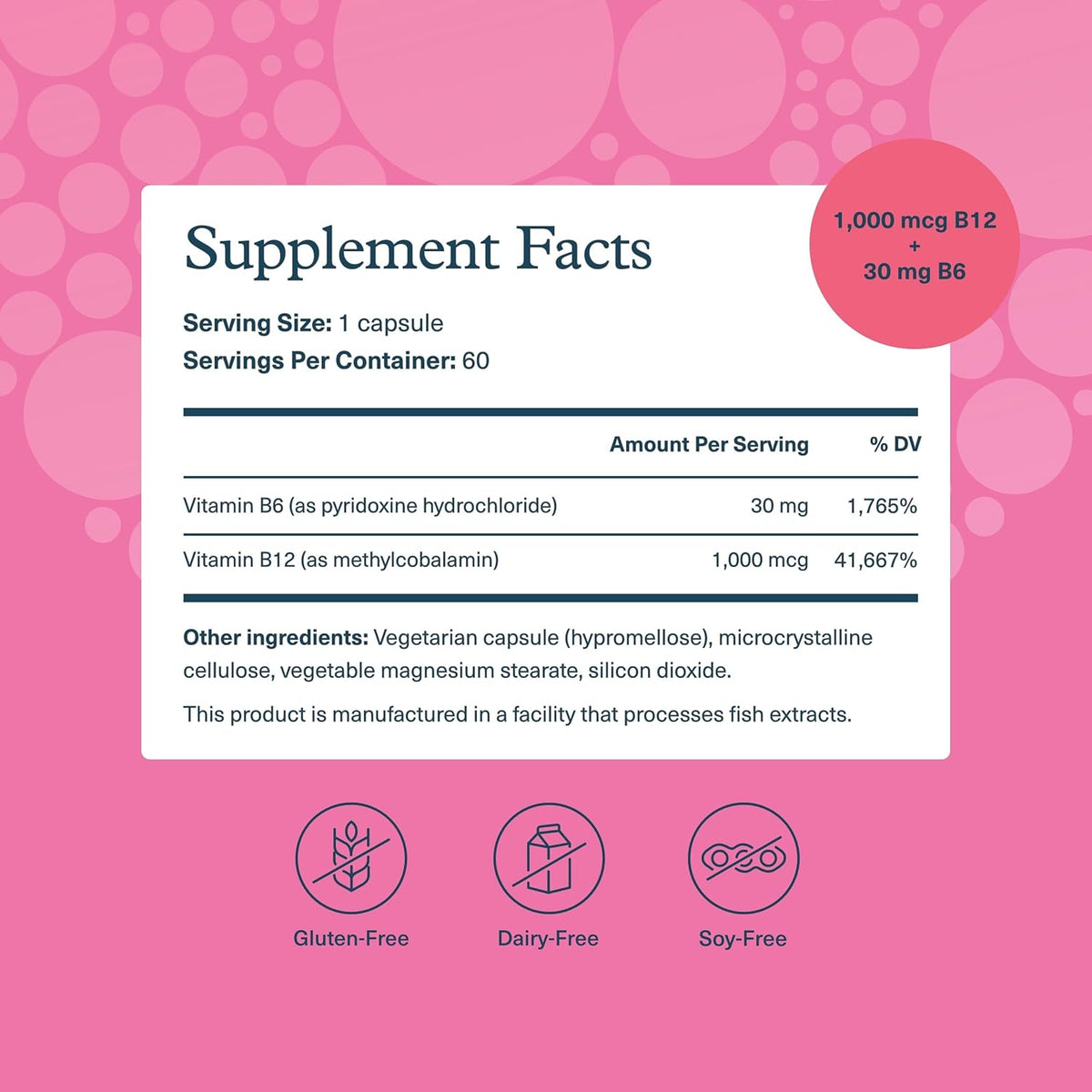 Youtheory B12B6 – Vitamin B12 & B6 Supplement for Mood, Nervous System & Metabolism Support – 60 Capsules - görsel 2