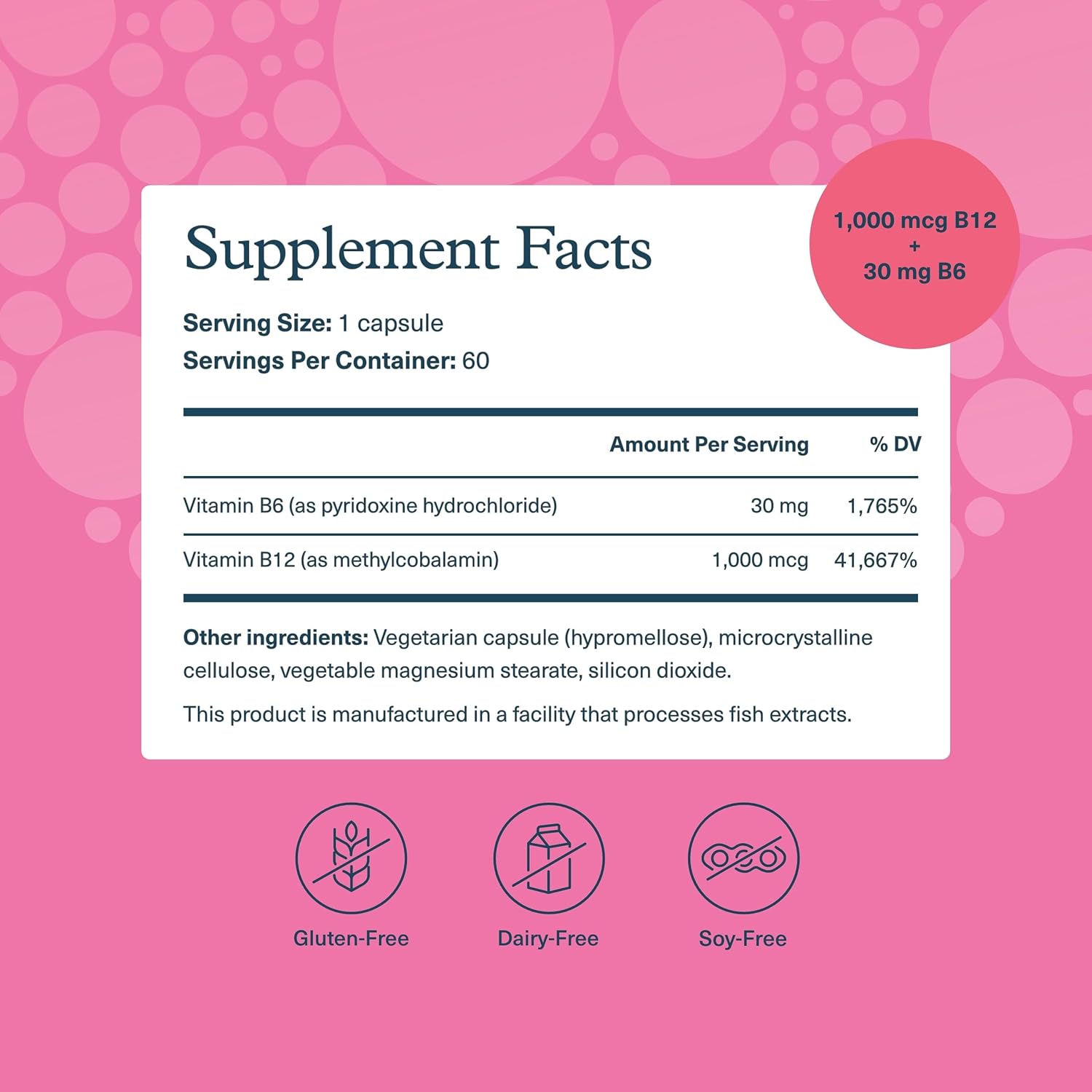 Youtheory B12B6 – Vitamin B12 & B6 Supplement for Mood, Nervous System & Metabolism Support – 60 Capsules - görsel 2