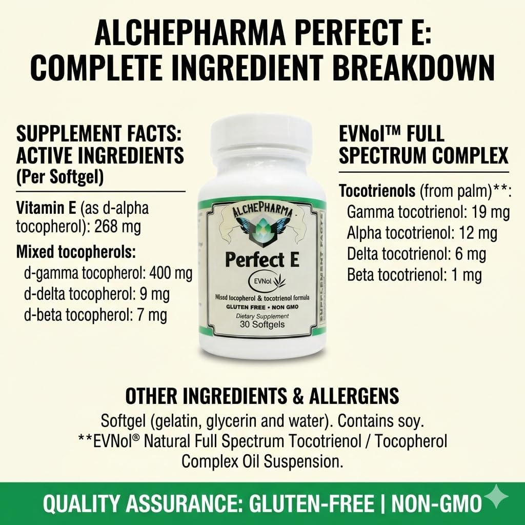 Perfect E - Patented EVNol® Full Spectrum Tocotrienol Complex (268mg - 400 IU) - 30 Softgels - görsel 2