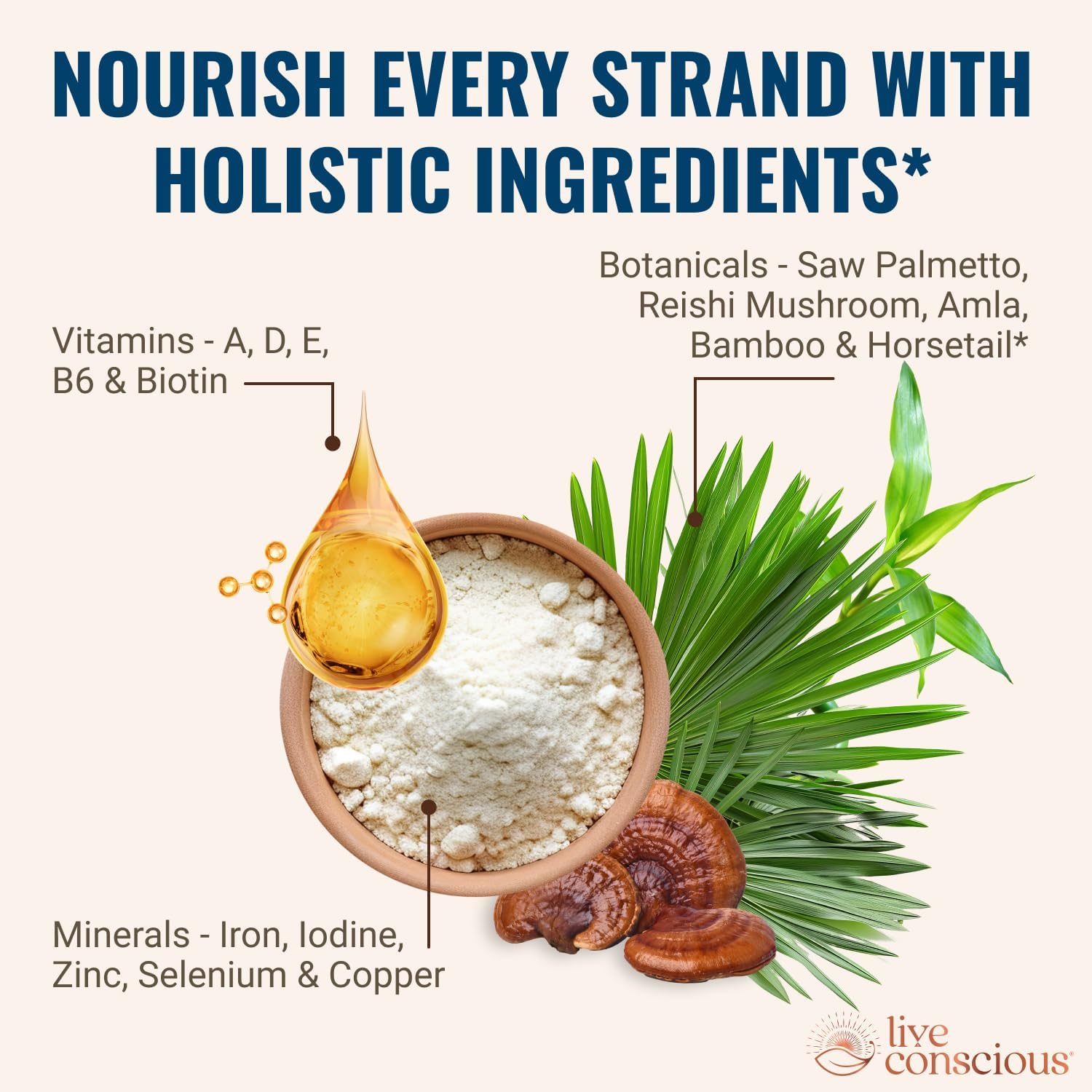 Hair La Vie Live Conscious Clinical Formula Hair Supplements with Biotin and Saw Palmetto - For Healthy Hair and General Wellbeing (Pack of 2) - görsel 5