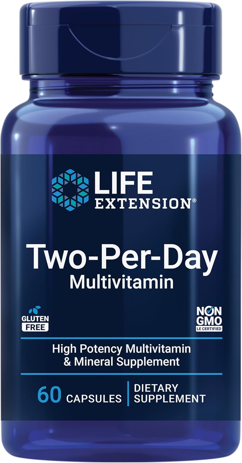 Life Extension Two-Per-Day Multivitamin - for Heart, Brain, Blood Vessel & Cellular Health - Gluten-Free – Non-GMO – 60 Capsules - görsel 1