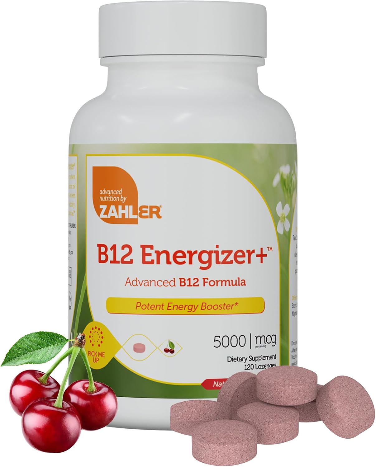 Zahler Energizer+ Vitamin B12 5000 mcg Lozenges, Natural Cherry Flavour, 120 Lozenges - görsel 1