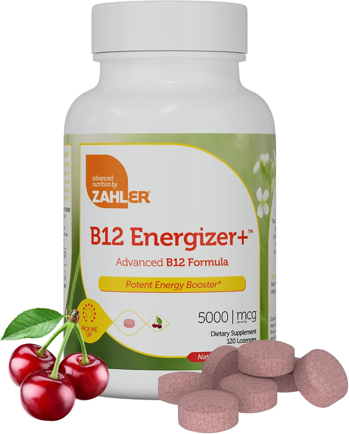 Zahler Energizer+ Vitamin B12 5000 mcg Lozenges, Natural Cherry Flavour, 120 Lozenges - görsel 1