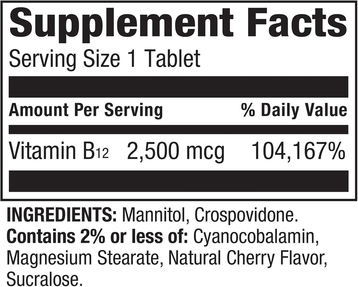 Spring Valley Vitamin B12 Quick-Dissolve Tablets Dietary Supplement – Vitamin B12 2500 mcg – 120 Tablets Bundle with Lual's 45 Diabetes Decoded - görsel 3