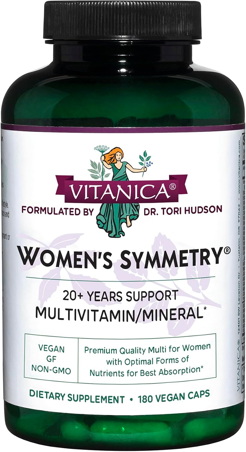 Vitanica Women's Symmetry, High Potency Daily Multivitamin, Vegan, 180 Capsules - görsel 1