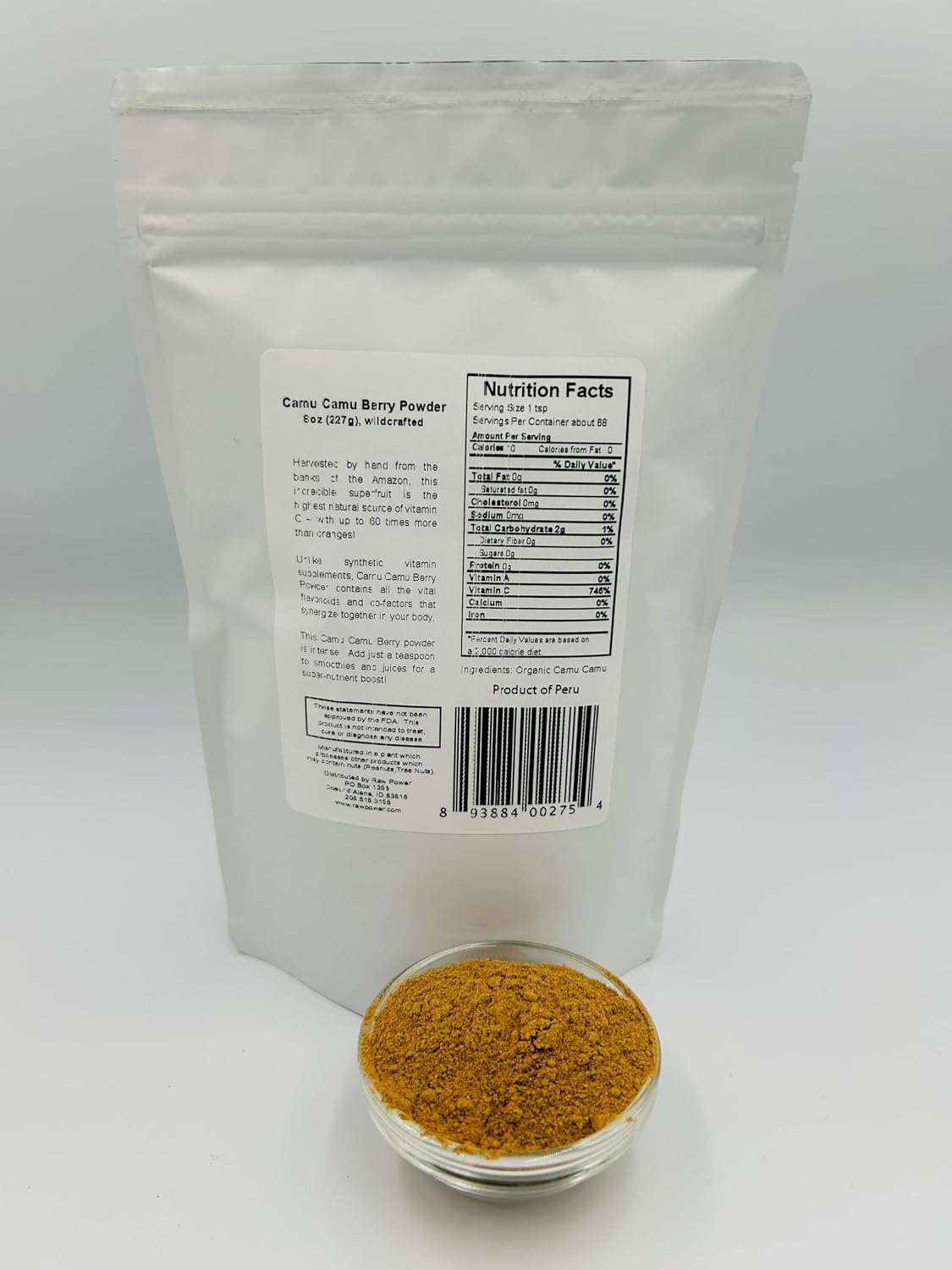 Raw Power Camu Camu Berry Powder, 227g (8 oz), Raw, Wildcrafted, 100% Pure, Non-GMO, Organic - görsel 2