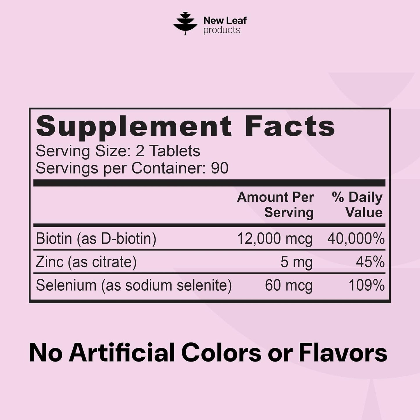 Biotin Hair, Skin and Nails Vitamins 12000mcg High Strength – Supports Normal Hair, Skin & Nails – Vegan, 180 Tablets (3 Month Supply) – Made in UK by New Leaf - görsel 5