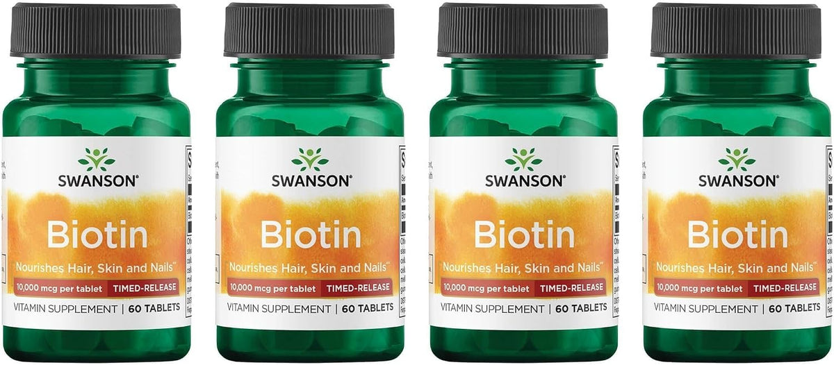 Swanson Timed-Release Biotin 10,000 mcg 60 Tablets - görsel 2