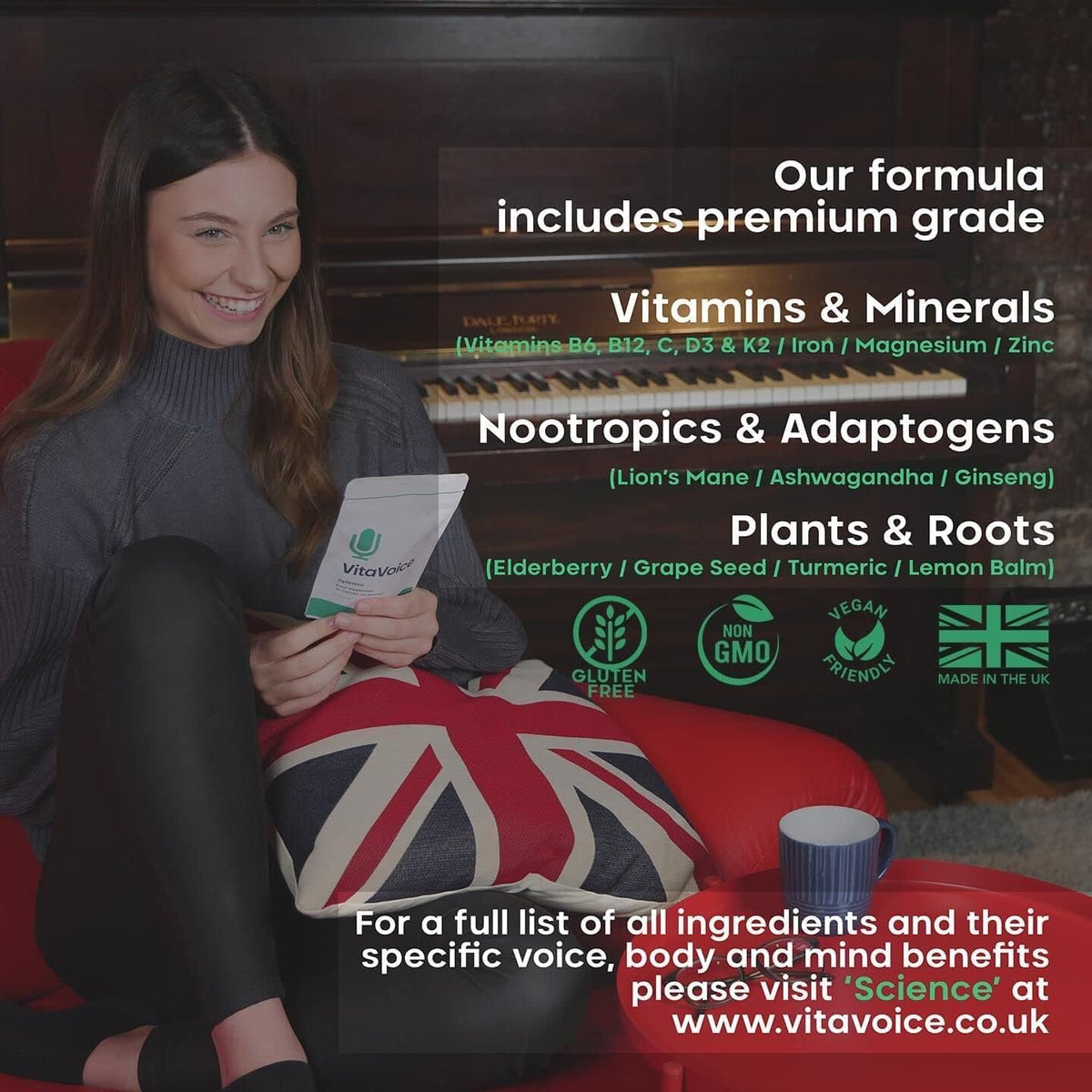 VitaVoice Nootropics & Vitamins for Vocal Health, Wellbeing & Mindset - görsel 5