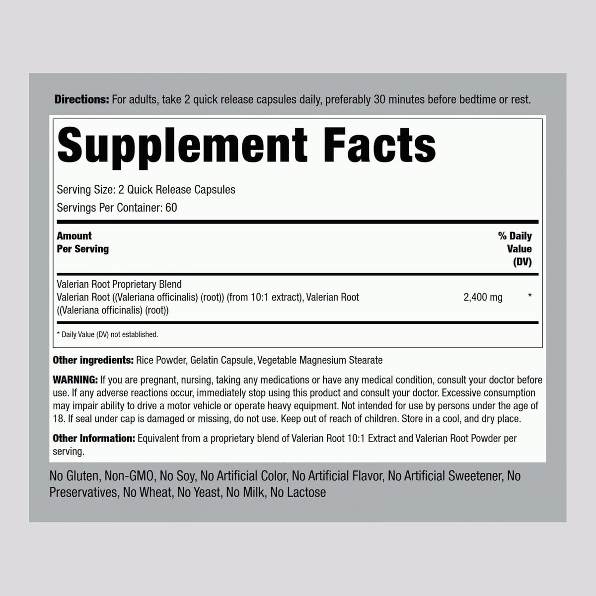 Piping Rock Valerian Root Capsules, 120 Count | Super-Concentrated Extract Supplement - görsel 2