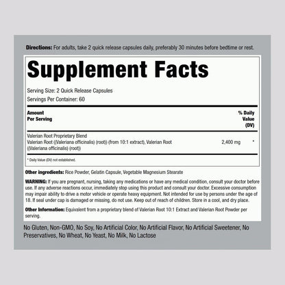 Piping Rock Valerian Root Capsules, 120 Count | Super-Concentrated Extract Supplement