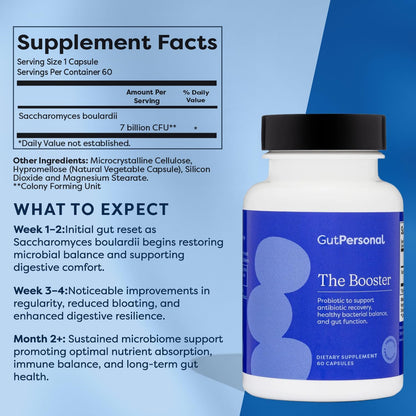 GutPersonal The Booster Probiotic - Saccharomyces Boulardii 5 Billion CFU, 60 Capsules