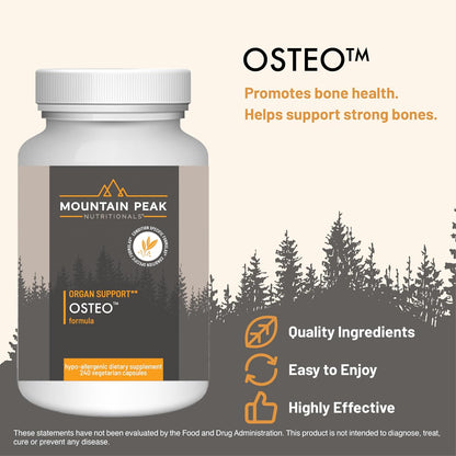 Mountain Peak Nutritionals Osteo Supplement - Bone & Joint Support - 240 Vegetarian Capsules