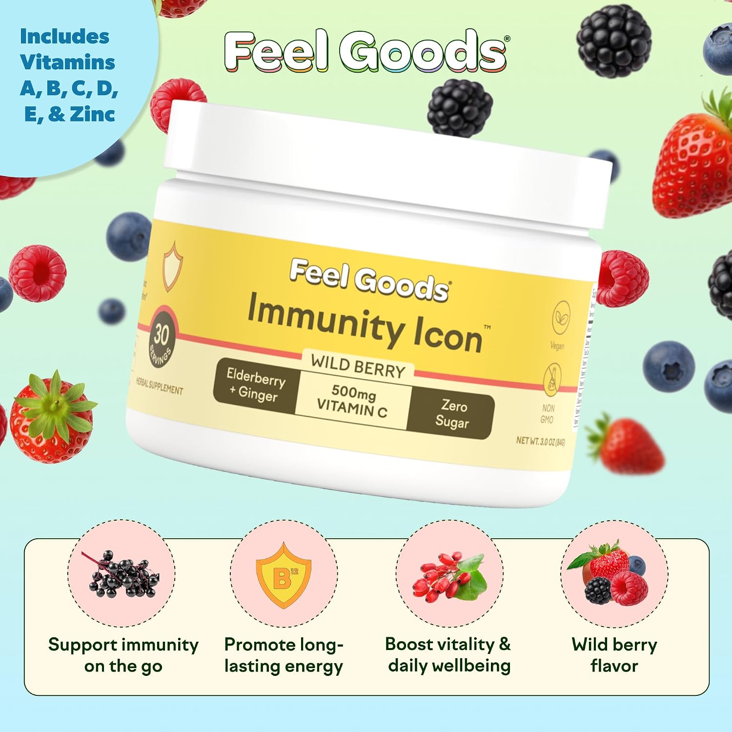 Feel Goods Immunity Icon – Vitamin C Immune Support Powder Drink Mix - görsel 2