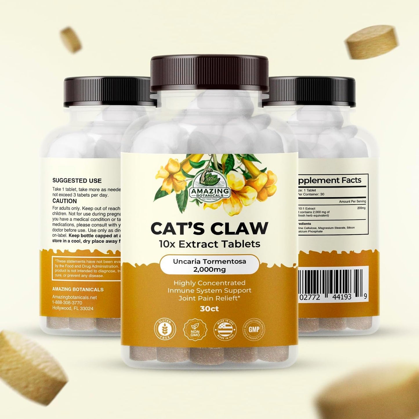 Cat’s Claw Tablets – Organic Cat's Claw (Uncaria Tomentosa) 10x Extract 2000mg – Immune and Joint Support – 30 Tablets - görsel 3