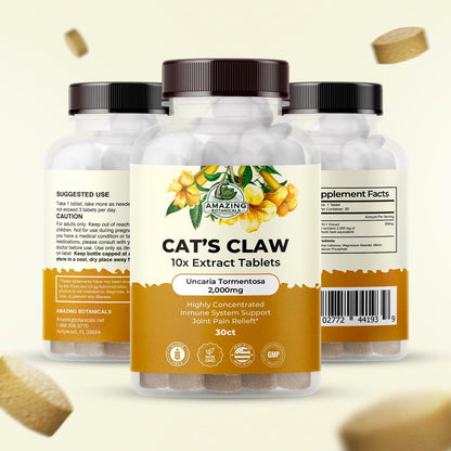 Cat’s Claw Tablets – Organic Cat's Claw (Uncaria Tomentosa) 10x Extract 2000mg – Immune and Joint Support – 30 Tablets