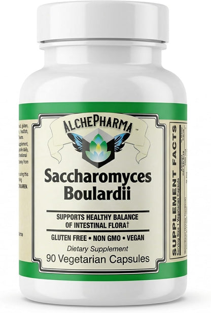 AlchePharma Saccharomyces Boulardii – Non-GMO – Dairy-Free Probiotic