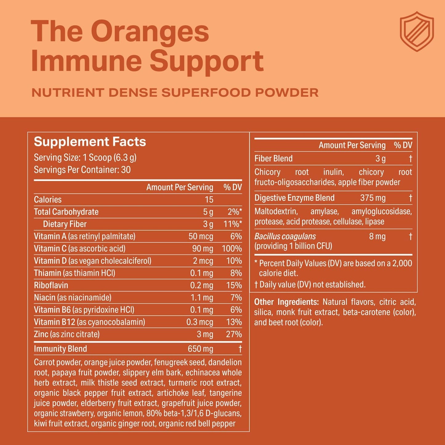 Proper, The Oranges Nutrient-Dense Superfood Powder for Immune Function & Digestive Health - Elderberry, Vitamin C, Zinc & Echinacea Supplement Complex Enhanced with Probiotic Digestive Blend - görsel 8