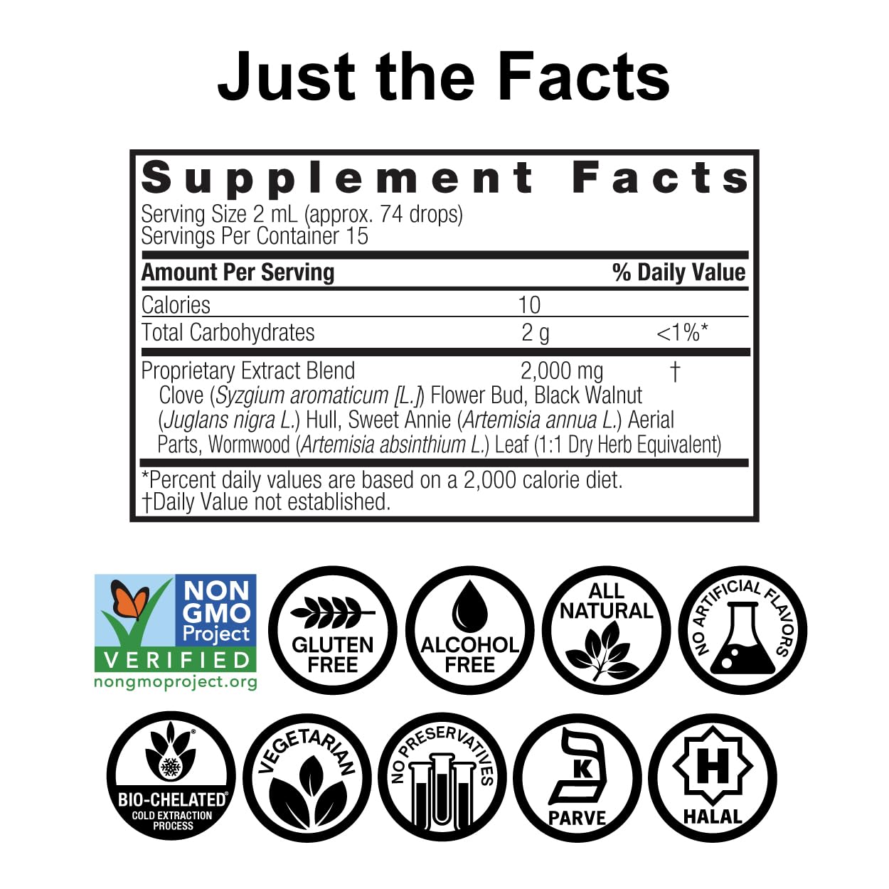 Nature's Answer Black Walnut & Wormwood Complex - Super Concentrated 2,000mg Liquid Extract - Vegan, Non-GMO, Gluten-Free - 1 fl oz (Pack of 2) - görsel 3