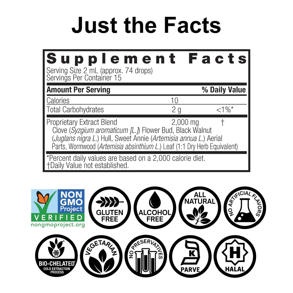 Nature's Answer Black Walnut & Wormwood Complex - Super Concentrated 2,000mg Liquid Extract - Vegan, Non-GMO, Gluten-Free - 1 fl oz (Pack of 2) - görsel 3