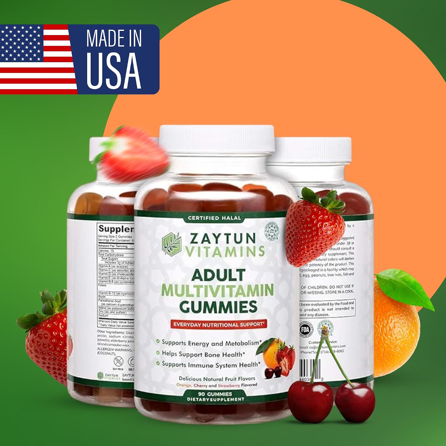 Zaytun Vitamins Halal Adult Multivitamin Gummies - Complete Everyday Nutritional Support with Biotin, Natural Fruit Flavours - görsel 9