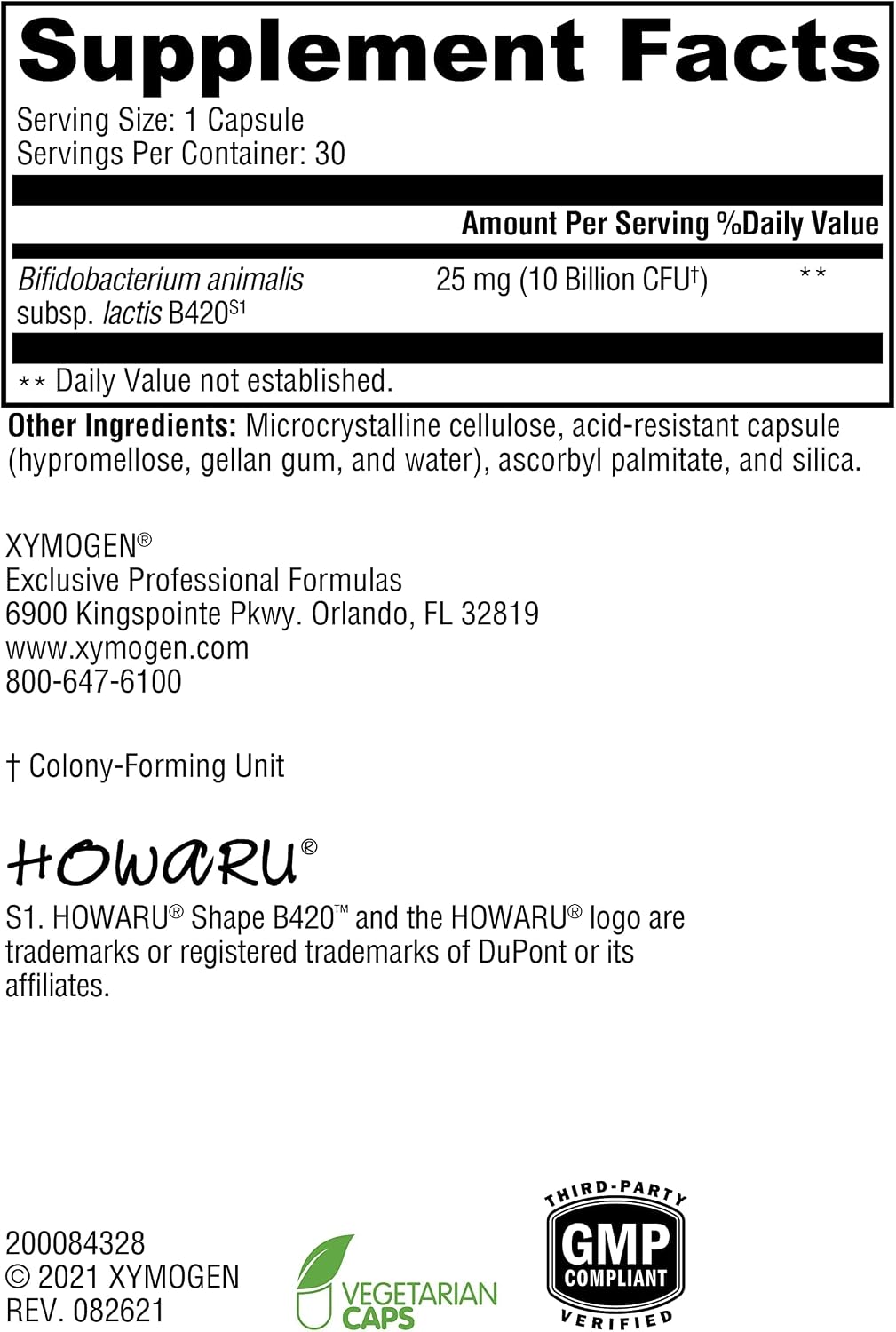XYMOGEN ProbioMax Lean - Probiotic Supplement to Support Gut Barrier Function - Bifidobacterium animalis subsp lactis B420 - Vegetarian, Non-GMO & Gluten-Free - 30 Capsules - görsel 2