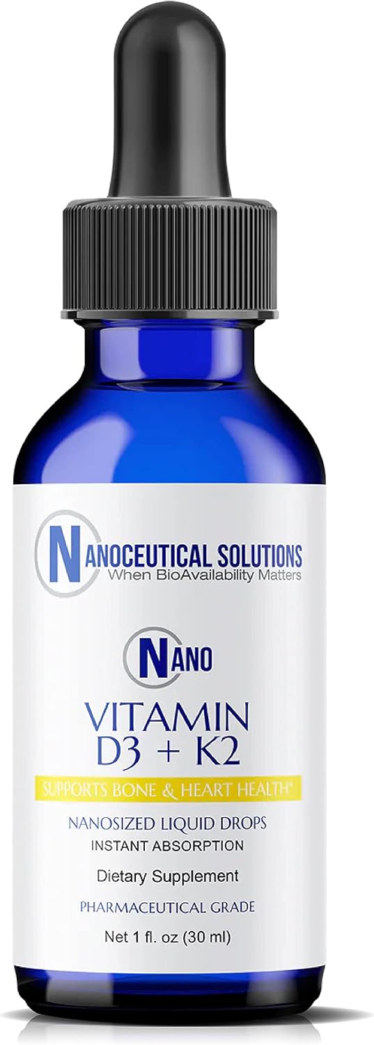 Nano Vitamin D3+K2 Liquid Drops - 5000 IU / 100 mcg - Rapid Absorption - 30 ml - görsel 1