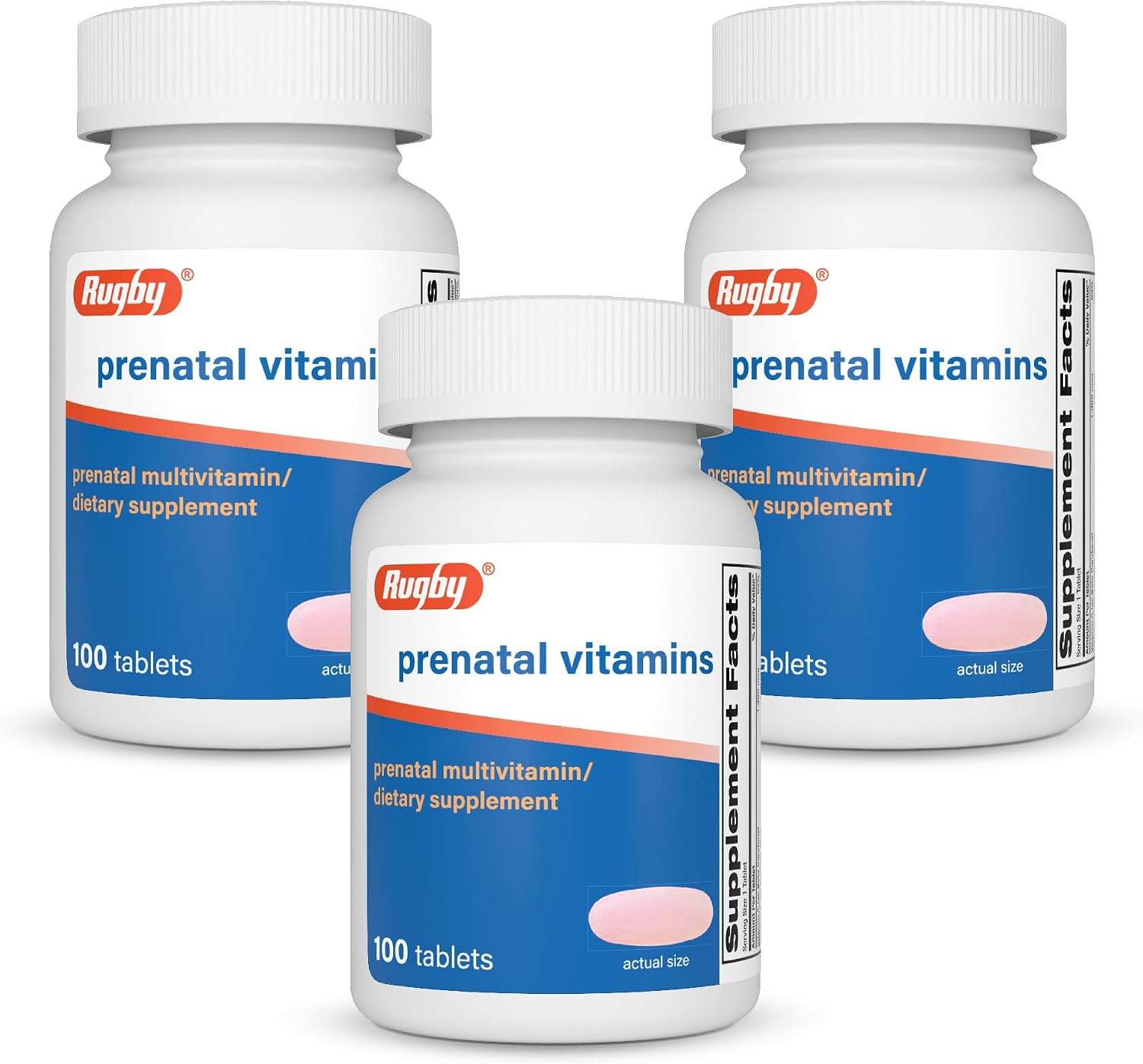 Rugby Prenatal Vitamins - Multivitamin and Mineral Supplement - 100 Tablets (3 Pack) - görsel 1