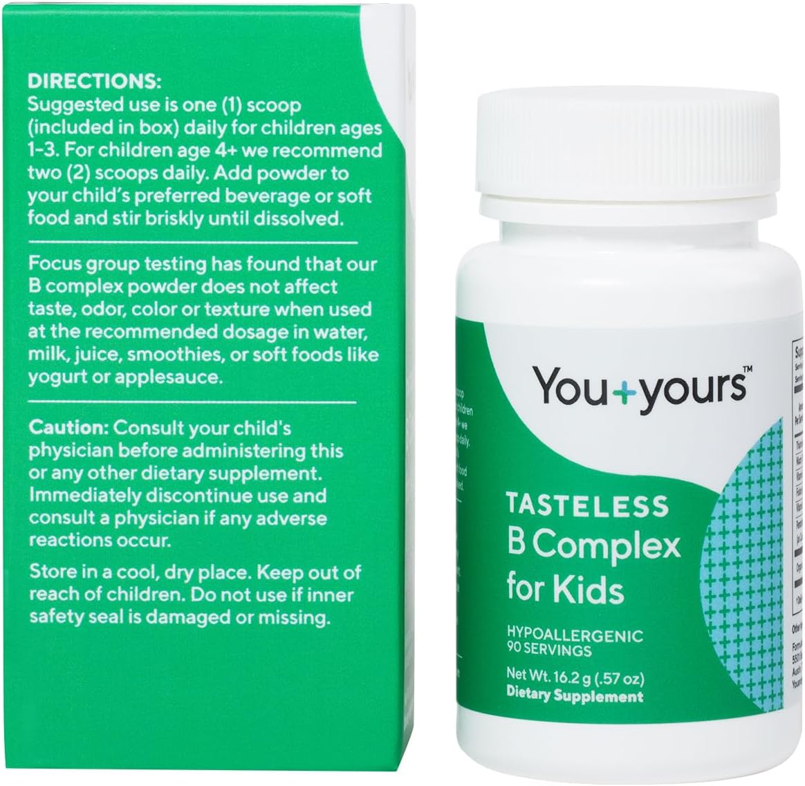 You+yours Tasteless B Complex Powder for Children - B1, B3, B5, B6, Methylfolate and Methyl B12 - görsel 6