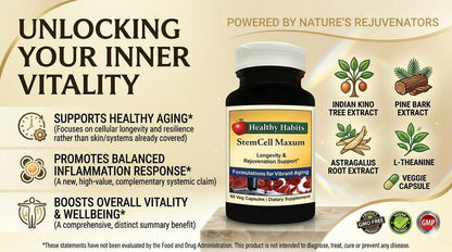 Healthy Habits StemCell Maxum Plant Based Age-Defying Support Supplement