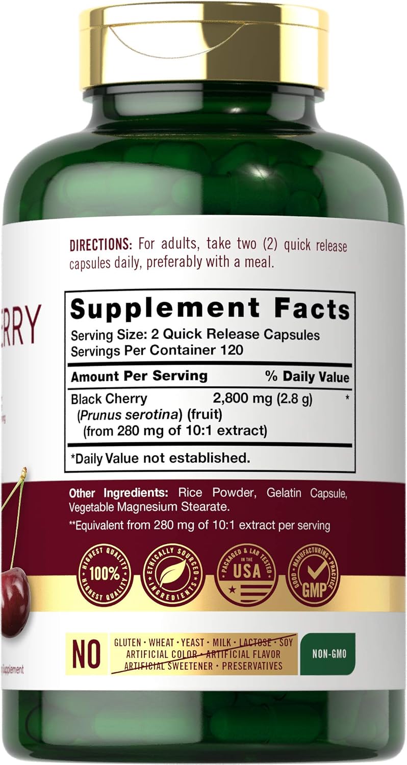 Carlyle Black Cherry Extract Concentrate, 240 Capsules - görsel 2