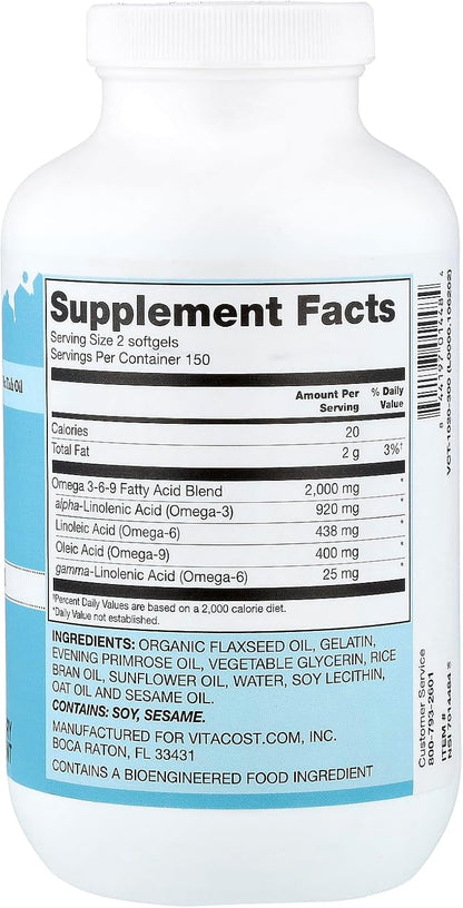 Vitacost Omega 3-6-9 Oil Blend, 300 Softgel Capsules (1,000 mg per Capsule)