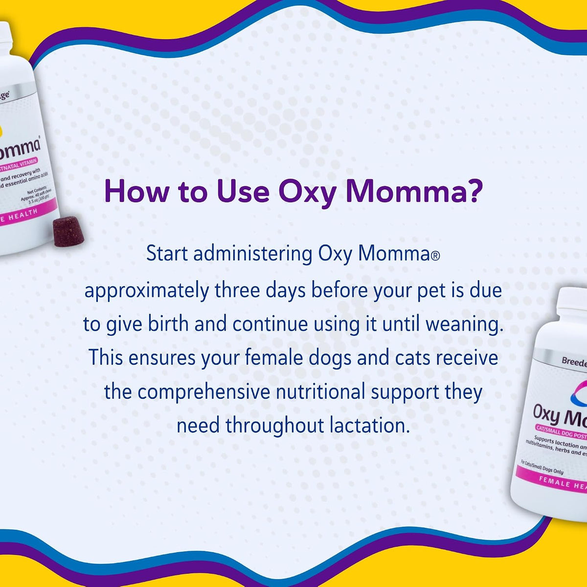 Breeder's Edge Oxy Momma Soft Chews - Postnatal Supplement for Dogs & Cats, 40 Count - görsel 8