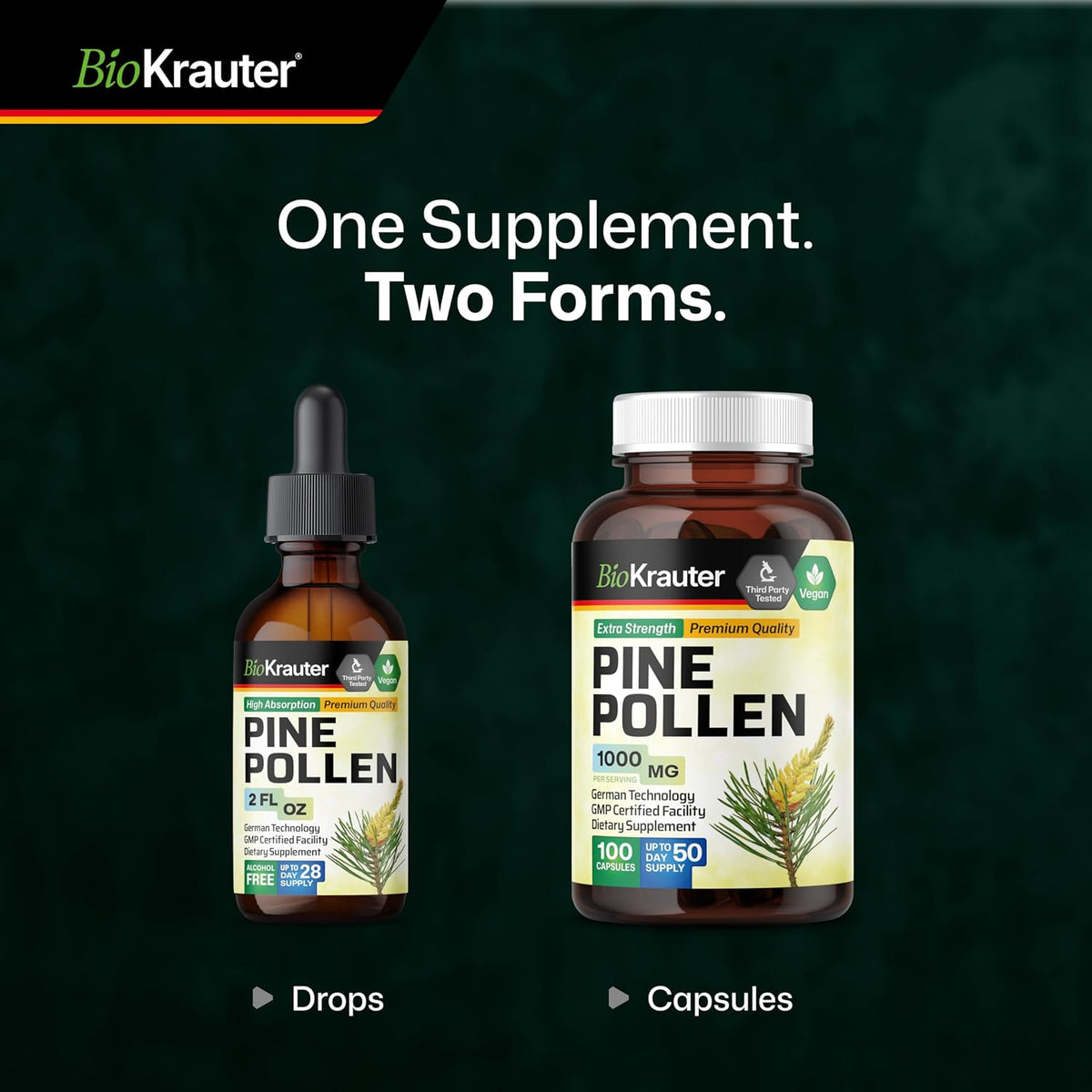 BIO KRAUTER Pine Pollen Tincture – Pure & Vegan, 60 ml - görsel 8