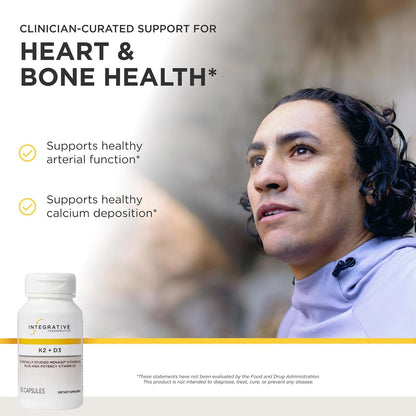 Integrative Therapeutics K2 + D3 - Supplement for Cardiovascular and Bone Health - 60 Capsules