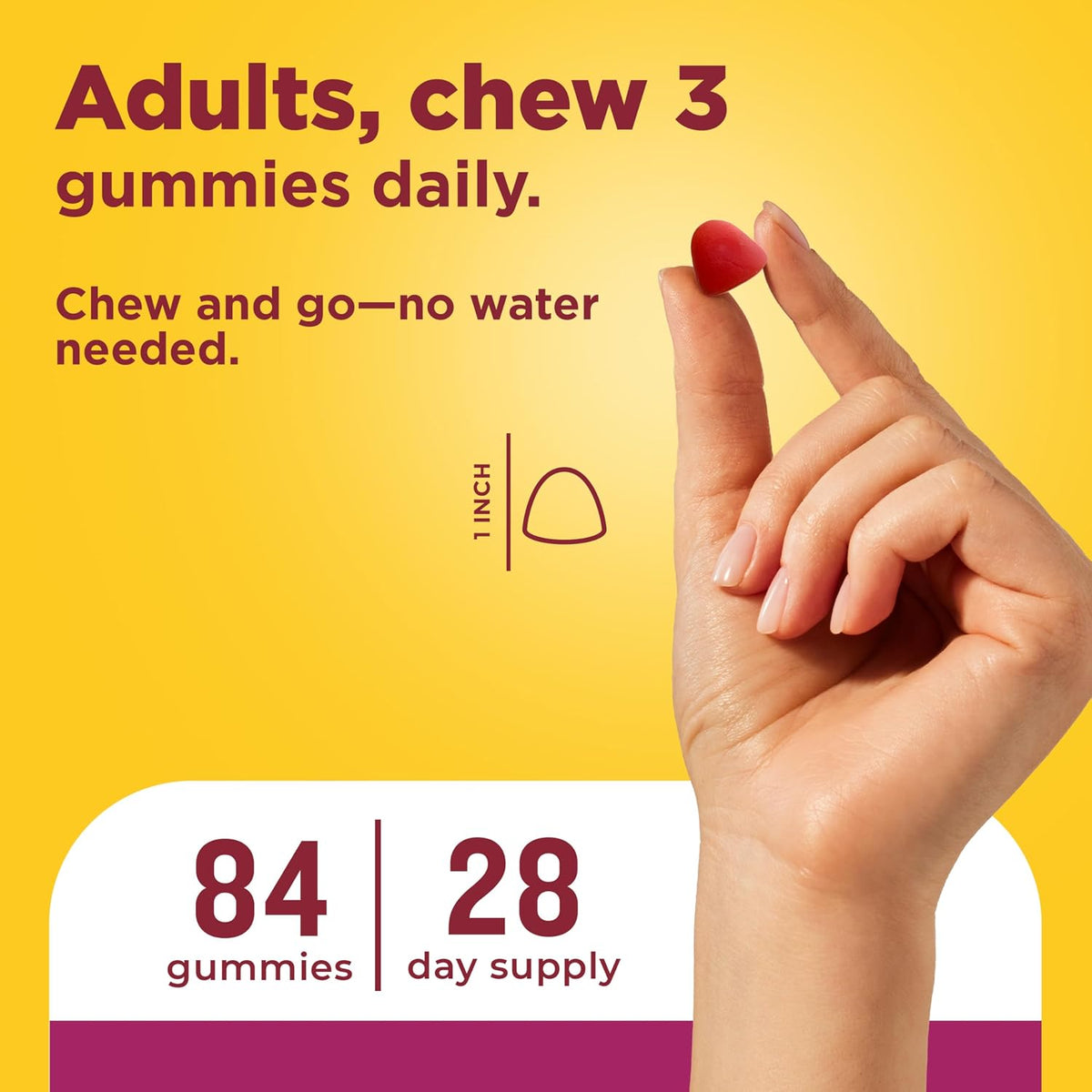 Nature Made Advanced Multivitamin Gummies 50+ for Women with Magnesium Citrate, Vitamin D3, Zinc, Calcium & All 8 B Vitamins, 84 Count - görsel 6